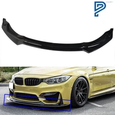 Front Bumper Lip Splitter CS Style Gloss Black For 2015-19 BMW F80 M3 F82 F83 M4