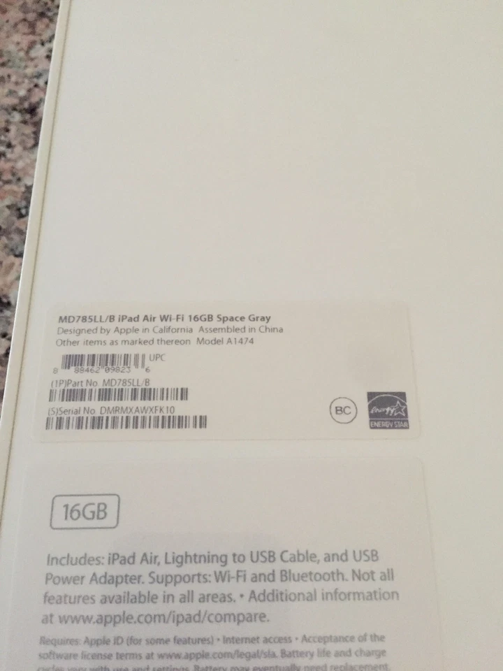 NEW iPad Air 1st Gen 16GB Space Gray (Wi-Fi Only) iOS 8 NEW - Image 3 of 4