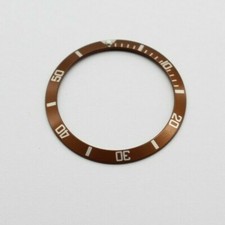 Lunetta lunetta intarsiata marrone-oro compatibile con Rolex Submariner 1665 1680 5512/13