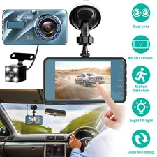 Car Dual Dash Cam Camera Recorder 720P Looping Vehicle DVR Driving Recording New