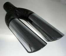 Nos Resonator Exhaust W Dual Chrome Tips 16.5 X 6.5 Ansa Styled Muffler Blk Nos Resonator Exhaust W Dual Chrome Tips 16.5 X 6.5 Ansa Styled Muffler Blk