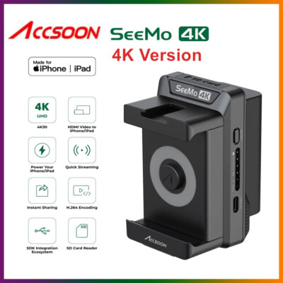ACCSOON SeeMo 4K SD Card Reader Monitor iPhone ipad Video Capture Transmission