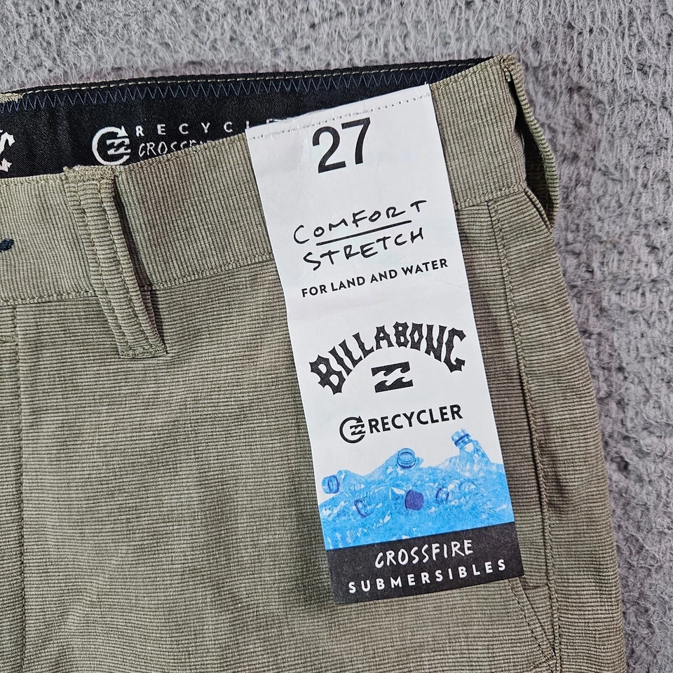 Pantalones Cortos Billabong Niños 27 Crossfire Sumergibles Tierra y Agua Elastizados Caqui Nuevo con Etiquetas Foto 2 de 4