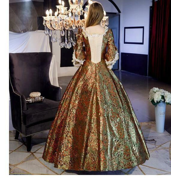 Victoriano Medieval Renacimiento Disfraz Vestido María Antonieta Teatro Vestido Nuevo  Foto 4 de 4