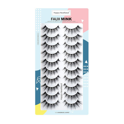 3D Falsche Wimpern Cat-Eye Kurze Natürlich Look Wispy Faux Mink Spiky Lashes,Cro