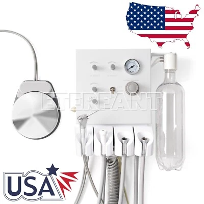 ETERFANT Portable Dental Turbine Unit 4 Hole with Weak Suction Work with Air Compressor