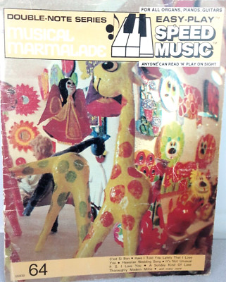 Easy Play Speed Music Marmalade Music Book For Organ/Piano/Guitar - 1977   (BR1)