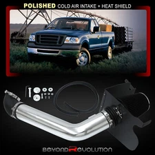 For 2004-2008 F150 5.4 V8 Cold Air Intake CAI Polish Aluminum Piping Heat Shield