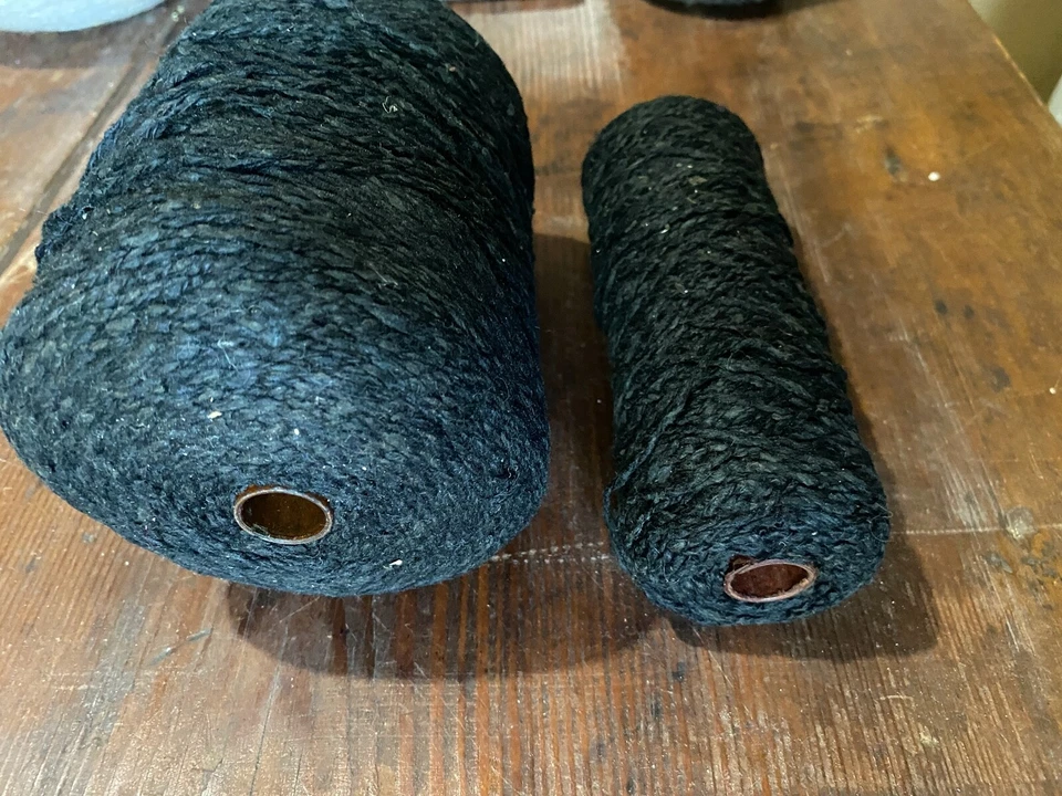Vintage -  Black - Cotton/Linen?  Thread - 2  Spools - 1 lb 4.3 ozs - Image 2 of 4