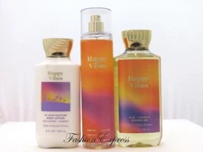 BATH & BODY WORKS HAPPY VIBES BODY MIST + BODY LOTION + SHOWER GEL SET