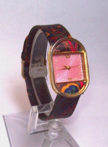 Ronda Swiss Psychedelic Retro Ladies Watch fits 6.50"--7.25" Looks Runs Great - Picture 14 of 16