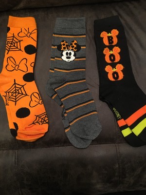 Halloween Minnie Mouse Boo Crew Socks Or Other choices, New Adult 7-9