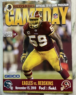 2010 Washington Redskins VS Eagles Game Day Football Program London ...