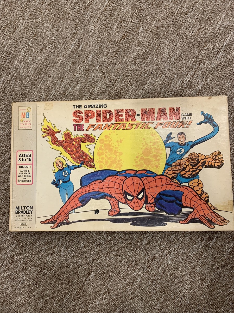 Vintage MB Amazing Spiderman with The Fantastic Four Board Game
