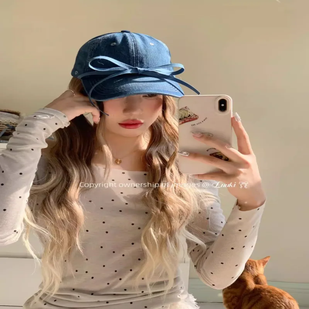 APL Cappelli donna traspiranti boccolo ad arco berretto aderente moda berretti baseball