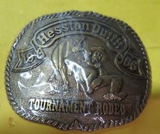 Hesston Outfit tournament rodeo belt buckle 1986 New