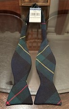 Ralph Lauren Gent  s 100 Wool Bow Tie Tartan Blackwatch Made In Italy New Tags