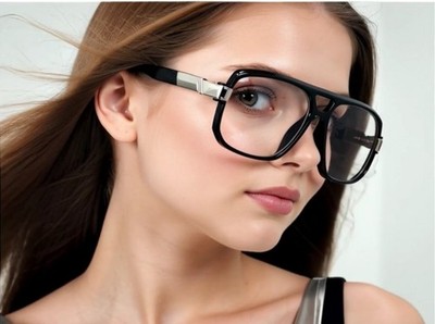 Clear Lens Eye Glasses Women Sunglasses Thick Frame Shield Retro Vintage Gafas