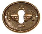 Antique furniture key cover escutcheon furniture sign Biedermeier patina round