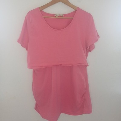 Blooming Marvellous Top Large breastfeeding nursing pink mothercare tshirt 14 16