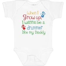 Inktastic Drummer Like Daddy Baby Bodysuit Childs Kids Drummer's Son My Cute Hws