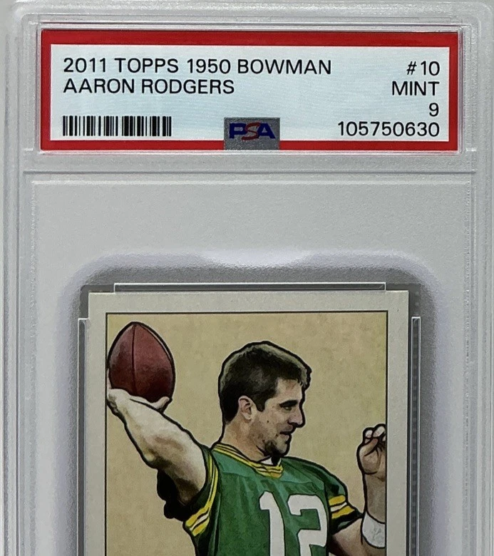 Aaron Rodgers PSA 9 - 2011 Topps '1950 Bowman Design' - Packers, Steelers, Canton Foto 2 de 4