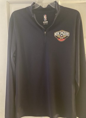 New Orleans Pelicans Blue Long Sleeve 1/4 Zip Shirt - Mens Size Medium NBA UNK