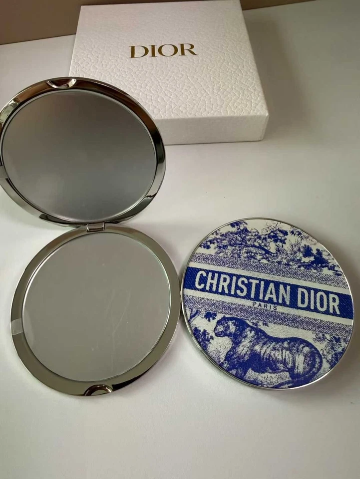 2025Dior Compact Mirror With Blue& White Tiger Motif GWP VIP - Image 4 of 4