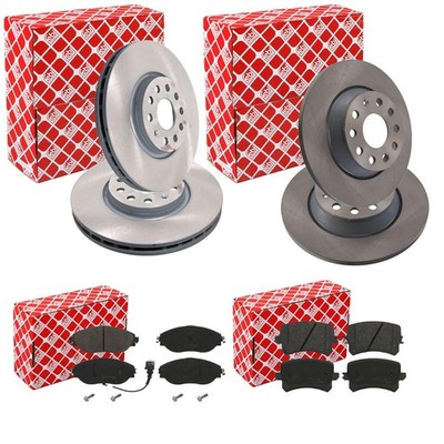 FEBI BREMSSCHEIBEN+BELÄGE VORNE+HINTEN passend für VW Sharan 7N  Seat Alhambra 2