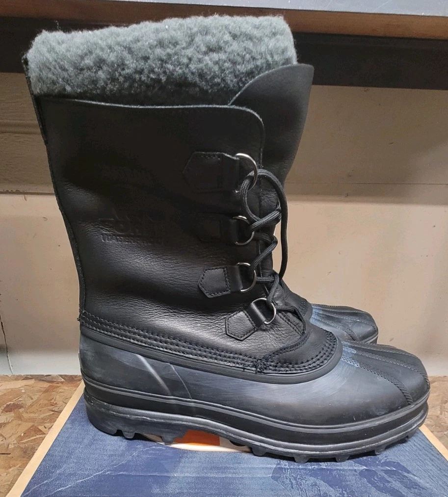 Sorel Caribou II MENS Size 14 BLACK winter snow Boots Extreme Temperature