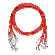 10 Pack 24" Waxed Necklace Cord, 2mm Bracelet Cord with Lobster Clasp Dark Red 