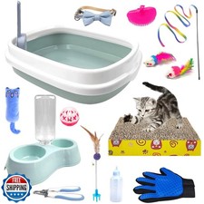 Hlimior Kitten Starter Kit - 15 Piece Cat Essentials Set Includes Litter Box,