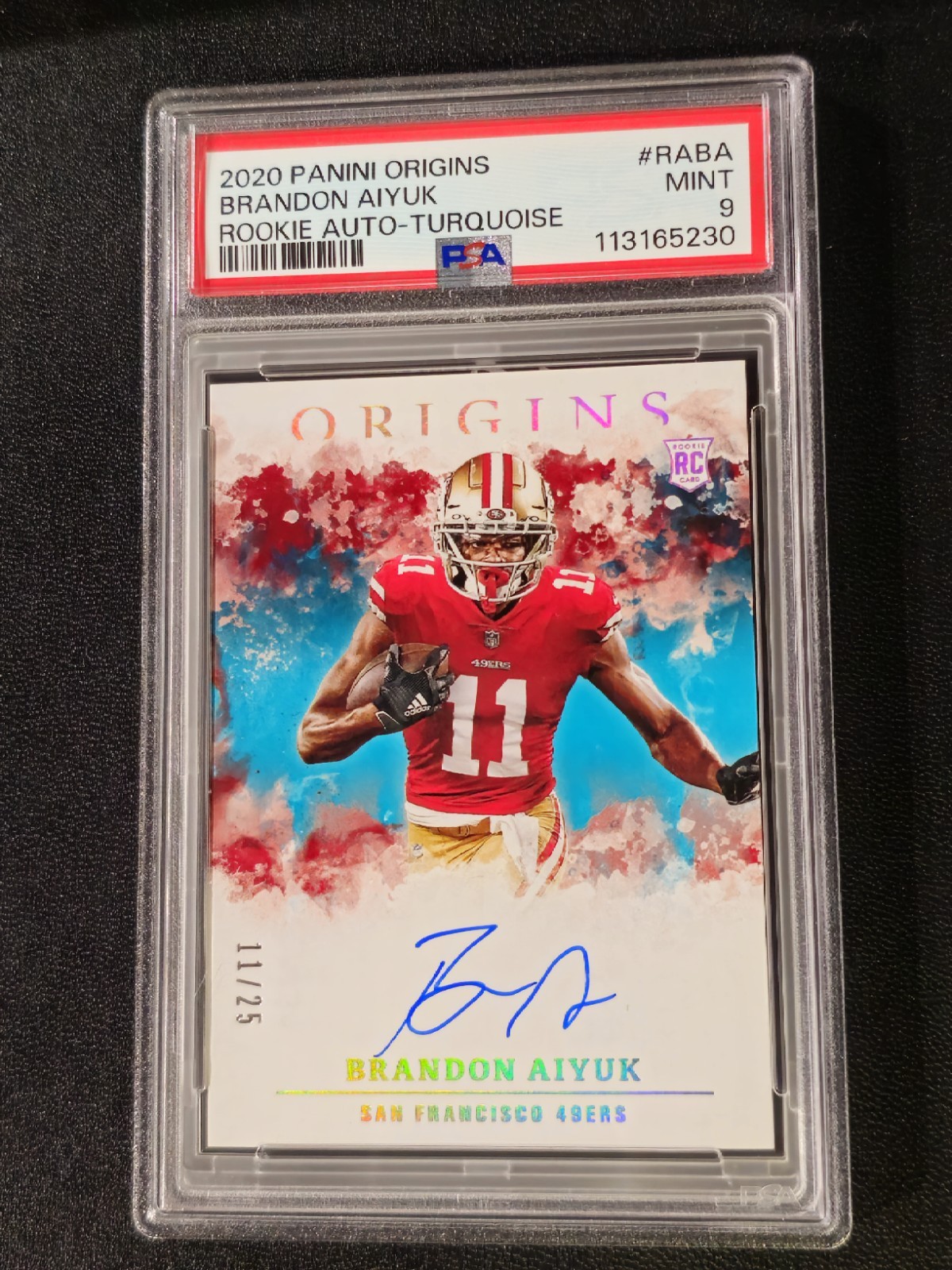 2020 PANINI ORIGINS ROOKIE AUTOGRAPHS-TURQUOIS #RA-BA BRANDON AIYUK RC #11/25🔥