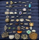 50+ pc ESTATE JEWELRY RING LOT Vintage to Modern Costume Fashion Statement