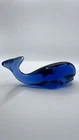 Vintage Fenton Art Glass Signed  Cobalt Blue Whale Figurine/paperweight 5"