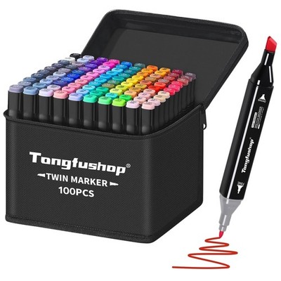 Filzstifte Marker Set 100 Farben Alkohol permanent doppelte  Zeichnen Malen