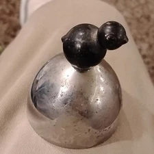 Walter von Nessen For Chase Vintage Dinner Bell Enamel Brass Bird Art Deco 1930 