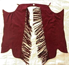 Youth Medium Custom Made Ultrasuede Chaps Burgandy