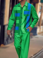 Men's Outfit 2 Piece Set Shirt  Pants Suit PLUS SIZE BIG 6XL