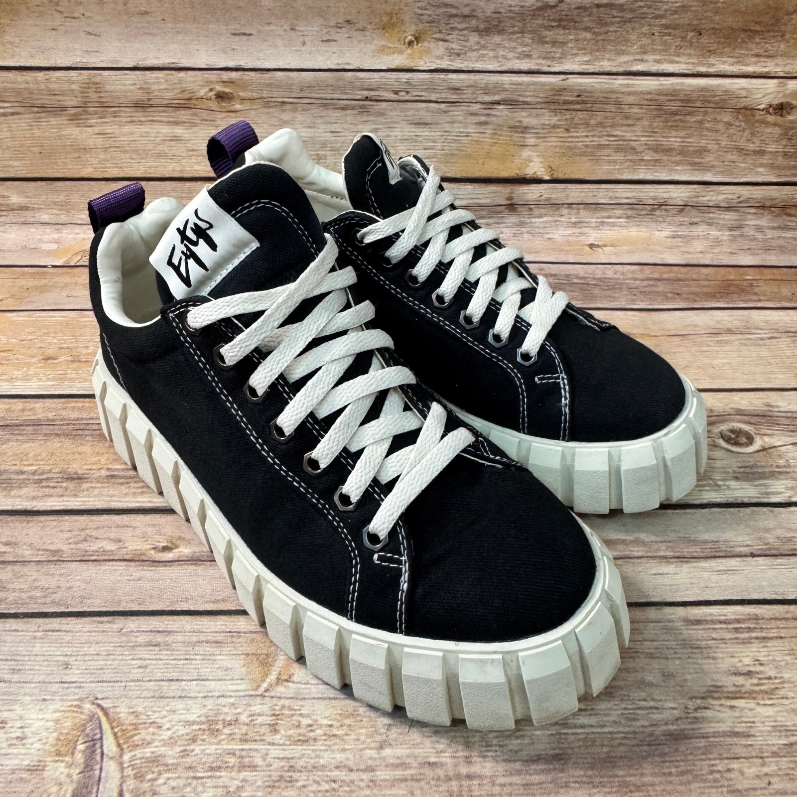 SAOLA Sneakers Eytys donna stile anni 90 nere suola grossa plateau Y2K 8 5