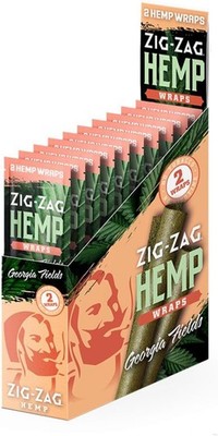 ZIG-ZAG Hemp Wraps 25-Pack - Georgia Fields (2 Wraps Per Pack) 100% Natural, Slo