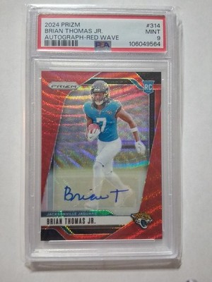 2024 Panini Prizm Brian Thomas Jr. #314 Red Wave Prizm Autographs /149 (AU, RC)