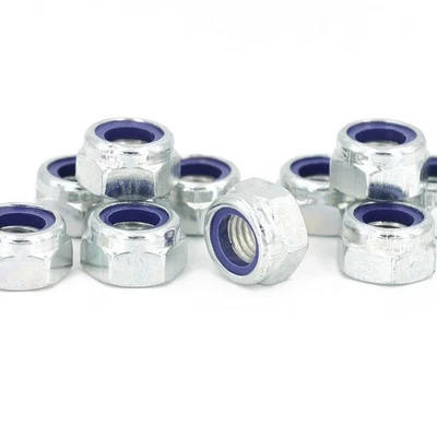 LEM SELECT Lot de 10 - Écrou frein Nylstop hexagonal autobloquant M14 avec nylon DIN 985 cl