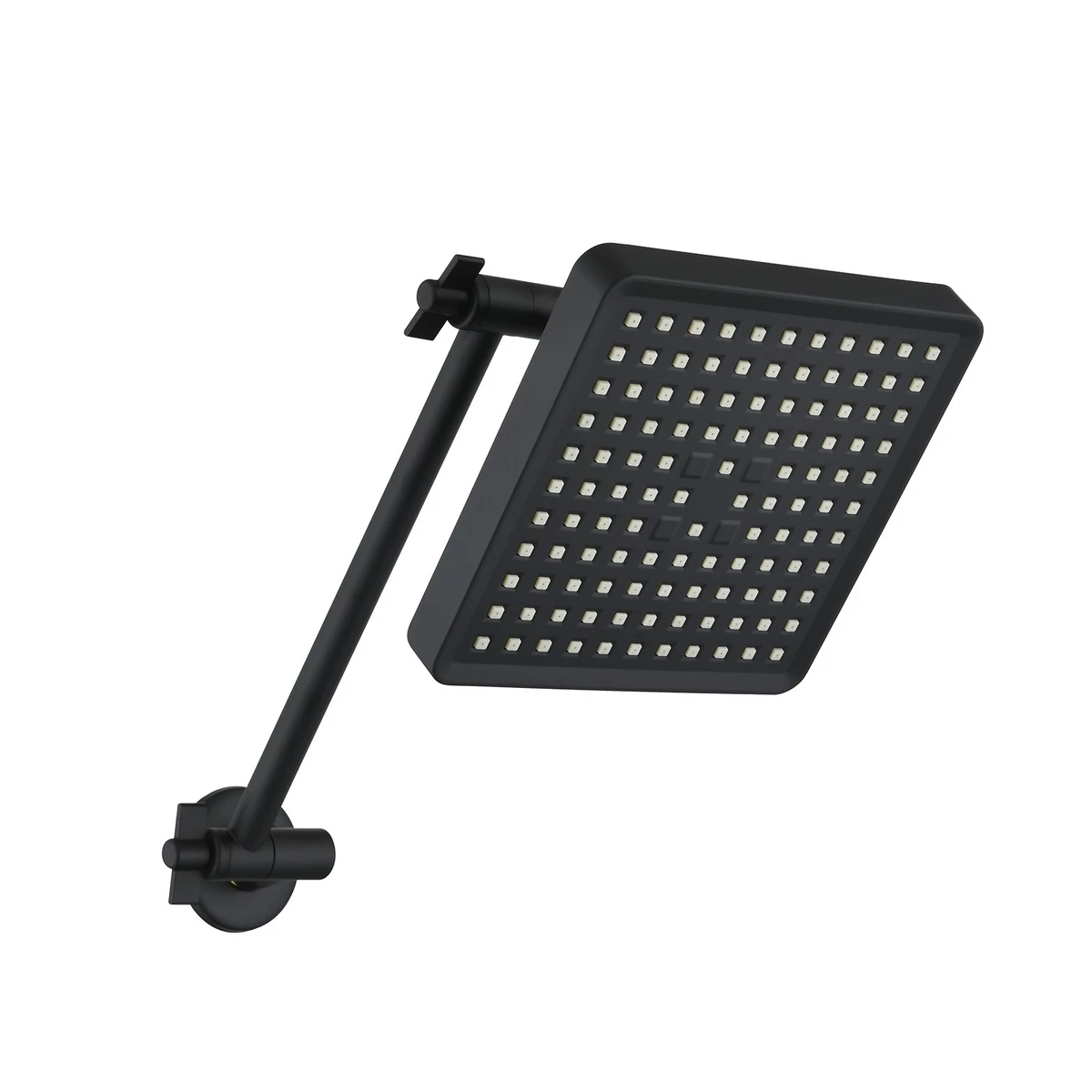 Decaura Round/Square Rain Shower Head with Adjustable Wall-Mount Bracket Black