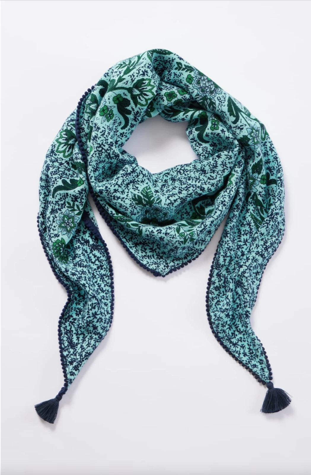 J.Jill ~ NEW Gorgeous Trimmed Print Diamond Scarf ~ NWT$49 (1E14)