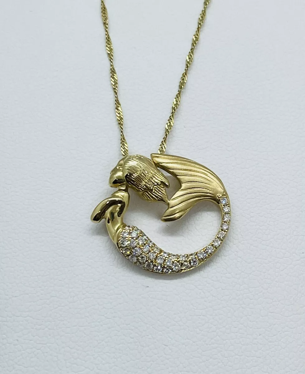 Diamond mermaid necklace clearance