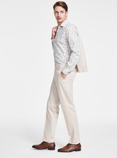  135 BRAND NEW BAR III Mens 38x30 Tan Cotton Slim Fit Stretch Dress Pants/Slacks