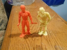 Vintage Plastic 5" Indian Figures Lot Of two