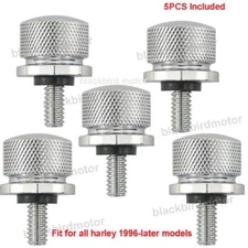 5 PCS 1/4-20'' Chrome CNC Rear Fender Seat Mount Bolt Screw For Harley Davidson