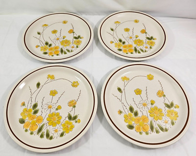 Ekco Eterna Camelot Spring Meadow Stoneware Dinner Plates   Set of 4